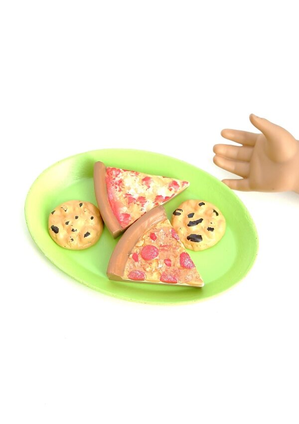 Doll Sized Green Pizza & Cookie Platter