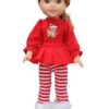 14.5" Wellie Wisher Doll Red Reindeer Pants Outfit