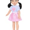 14.5" Wellie Wisher Pink Heart Tutu Dress