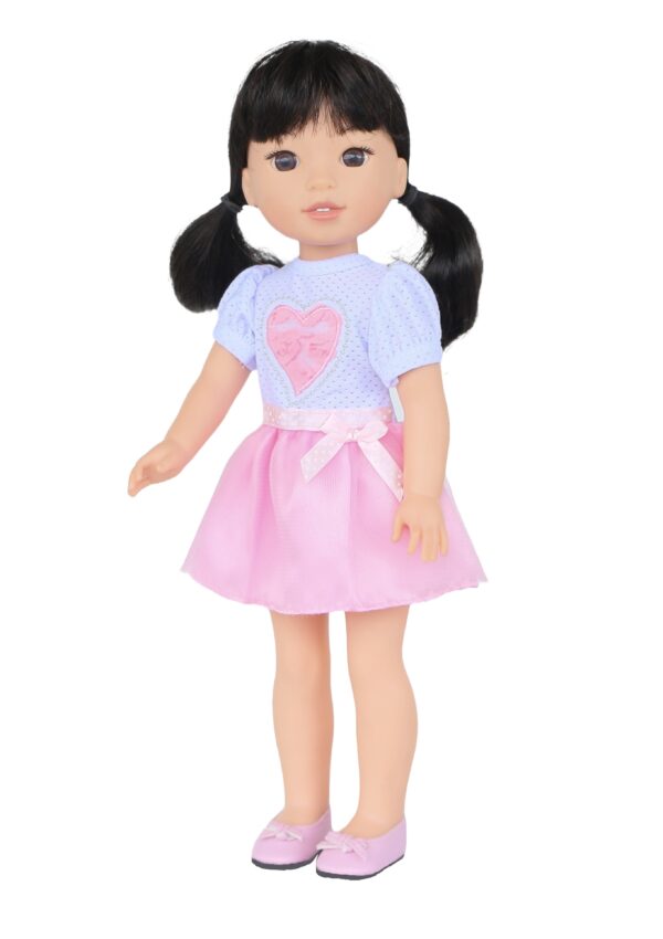 14.5" Wellie Wisher Pink Heart Tutu Dress