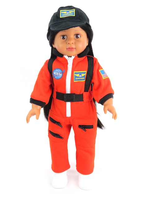 18 Inch Doll Orange Astronaut Space Suit Cap