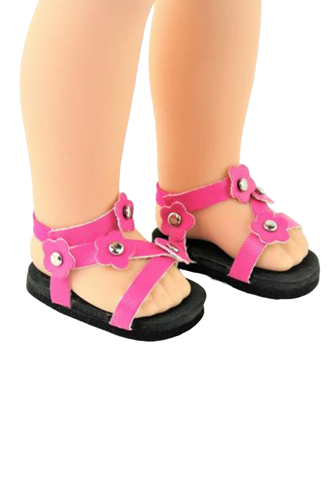 14.5 inch doll hot pink sandals