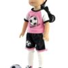 14.5" Wellie Wisher 8-Piece Pink Soccer Outfit