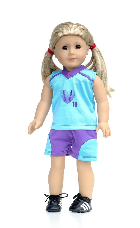 18 Inch Doll Tank & Shorts Softball Outfit