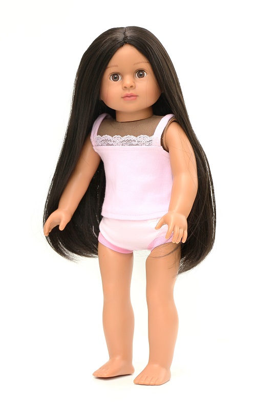 18″ Kayla Doll – Straight Black Hair & Brown Eyes - The Doll Boutique