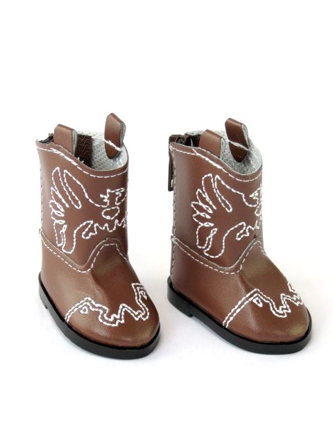 Wellie Wisher Doll Brown Eagle Cowgirl Boots
