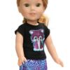 14.5" Wellie Wisher Doll Leopard Kitty Short Set