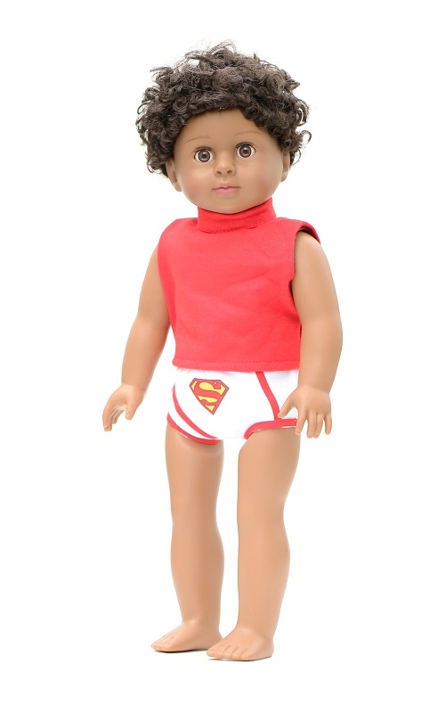 17.545 cm tall Cuddle buddy for mixed kids over 3 Black rag doll with curly hair for afro boy