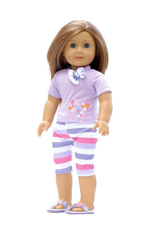 18 Doll Striped Capris Lollipop T Shirt
