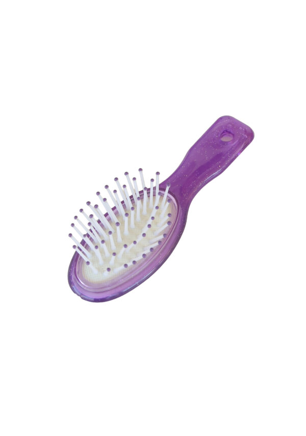 Doll-Sized 5 Purple Glitter Hairbrush - The Doll Boutique
