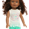 14.5" Doll Mint Pastel Fringe Shorts Outfit