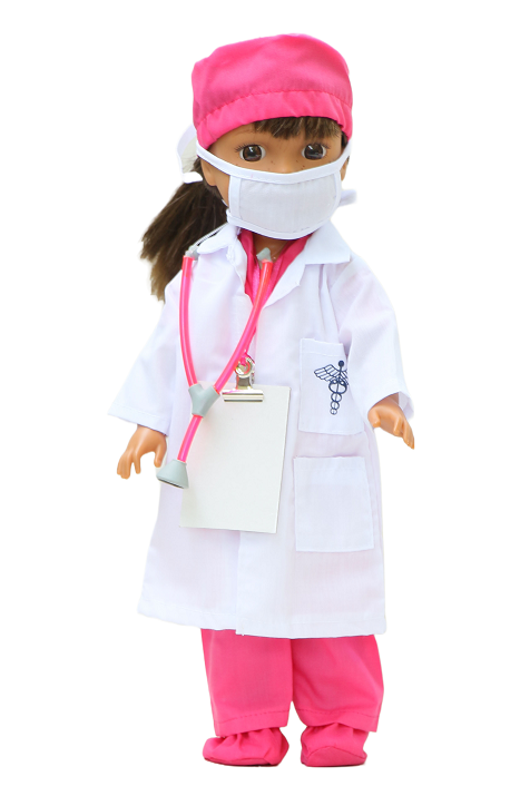 14.5 Wellie Wisher Doll Complete Doctor Scrubs
