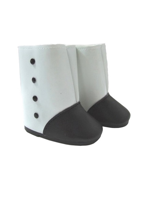 18 Doll Black White Victorian Boots