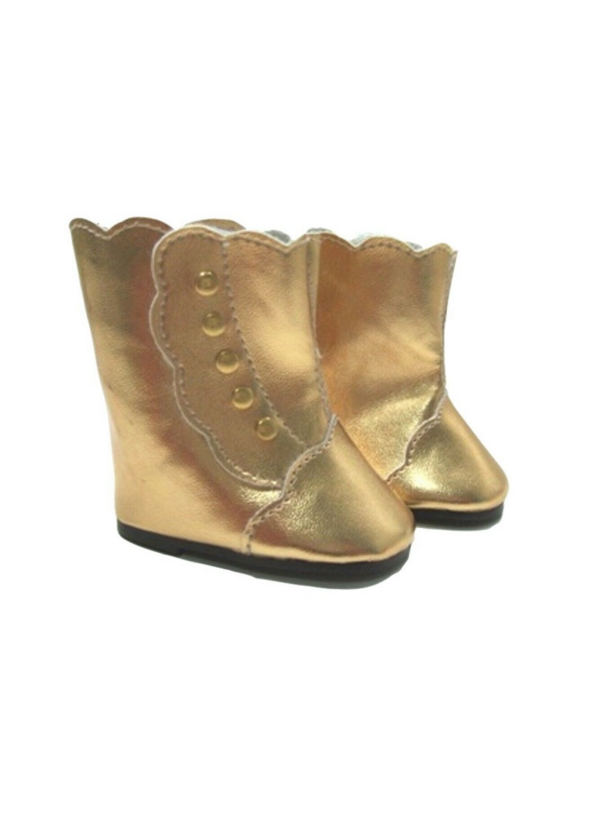18" Doll Gold Victorian Boots