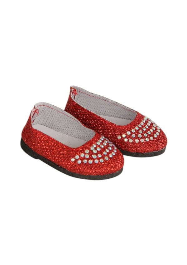18" Doll Red Rhinestone Glitter Dress Shoe