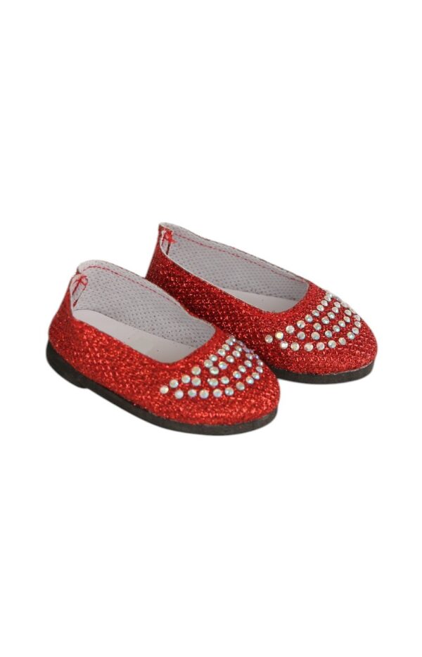 18" Doll Red Rhinestone Glitter Dress Shoe