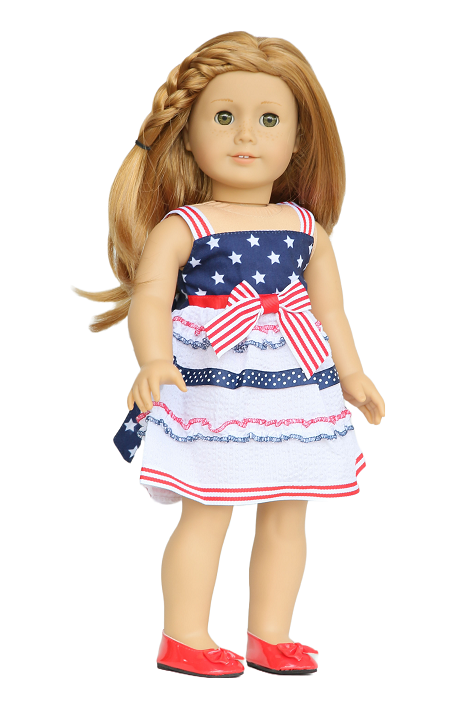 18 Doll Tiered Usa Flag Dress