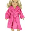 18 Inch Doll Belted Bathrobe - Lavender, White & Pink