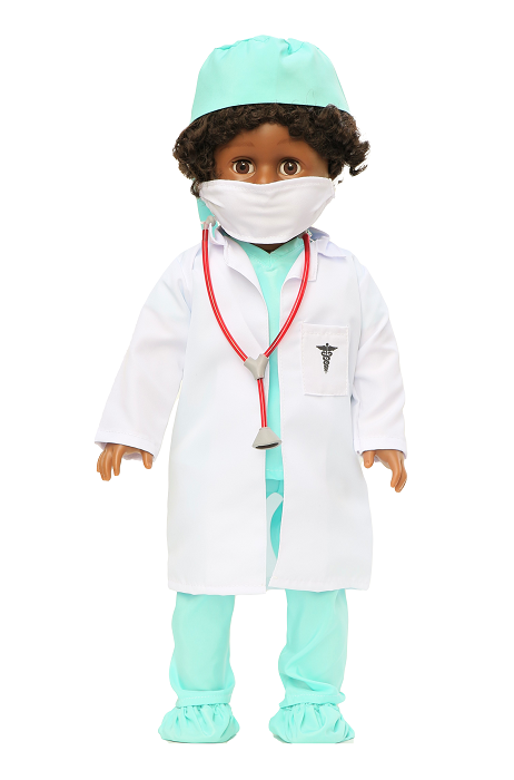 18 Doll 7 Piece Aqua Doctor Scrubs Outfit