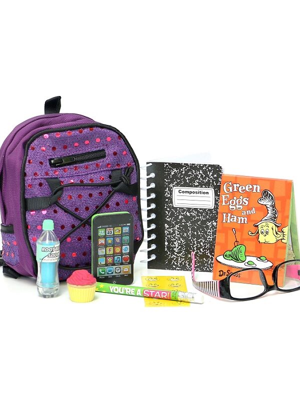 18" Doll Customized Back-To-School Backpack Set