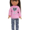 14.5" Wellie Wisher Doll Pink Sequin Heart Zebra Outfit