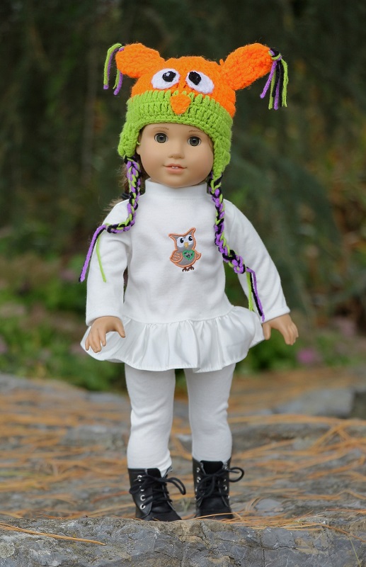 18 Doll 3 Piece Fall Owl Outfit