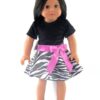 18" Doll Zebra Print Dress with Pink Bow