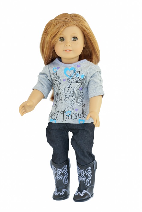 18 inch doll best friends horse tee jeans