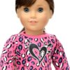 18" Doll Hot Pink Leopard Heart T-Shirt