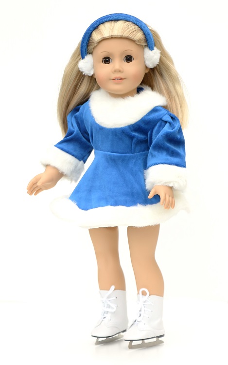 18 Doll Royal Blue Skater Dress Ear Muffs