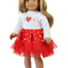 18" Doll Cupid Heart Valentine Tutu Dress
