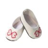 18" Doll White Butterfly Shoes
