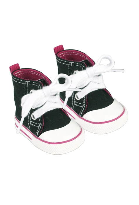 18 inch doll black hot pink high top sneakers
