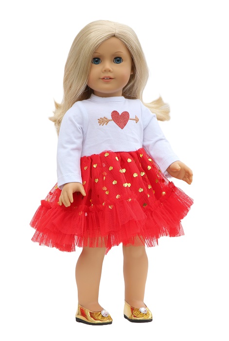 18 inch doll cupid tutu dress