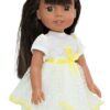 14.5" Wellie Wisher Doll Yellow & White Lace Dress