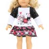 18 Doll Red Black Glamour Puppy Outfit