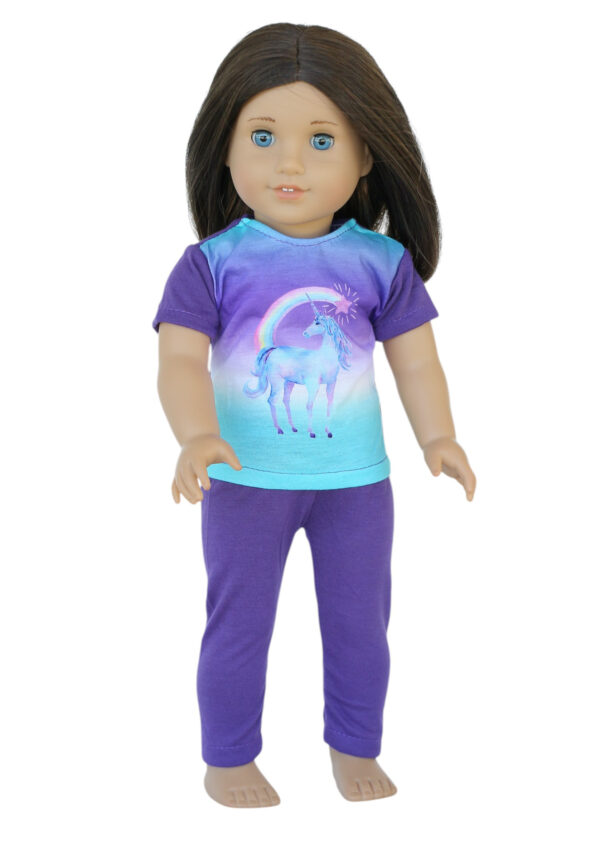 18" Doll Unicorn Pajamas