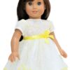 18" Doll Yellow & White Lace Dress