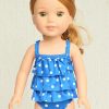 14.5″ Wellie Wisher Doll Blue Tankini Swimsuit 1
