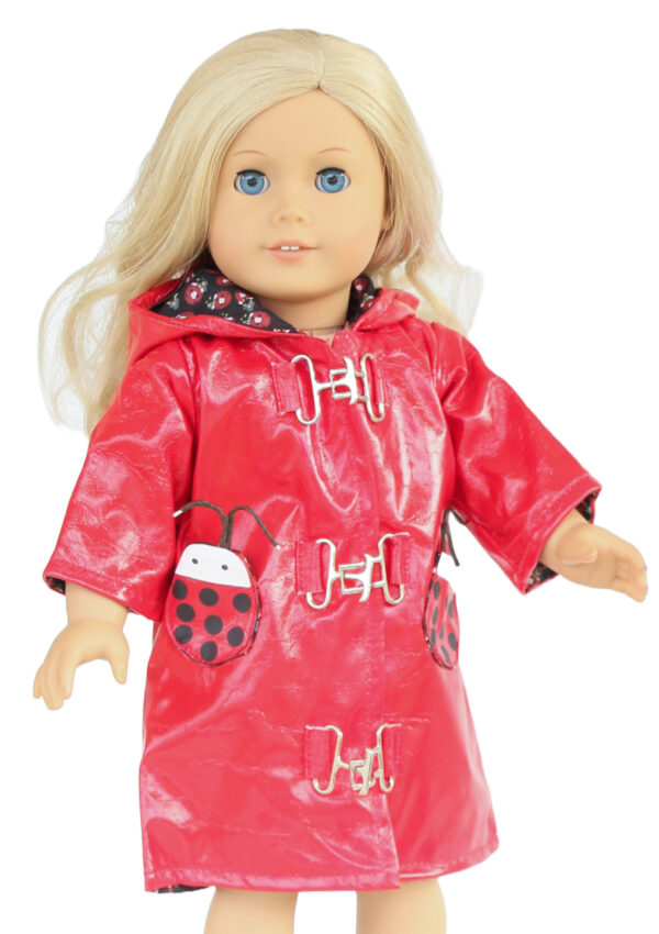 18" Doll Red Ladybug Raincoat