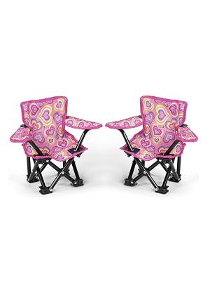 Детские аксессуары для кукол The Doll Boutique Doll-Sized Pink Hearts Camping Sports Chairs & Carry Case (set of 2) — фото 4