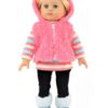 18" Doll Fuzzy Coral Vest Outfit