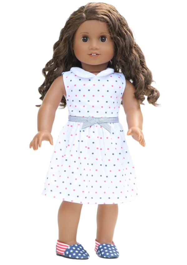 18 inch doll red white blue t shirt dress