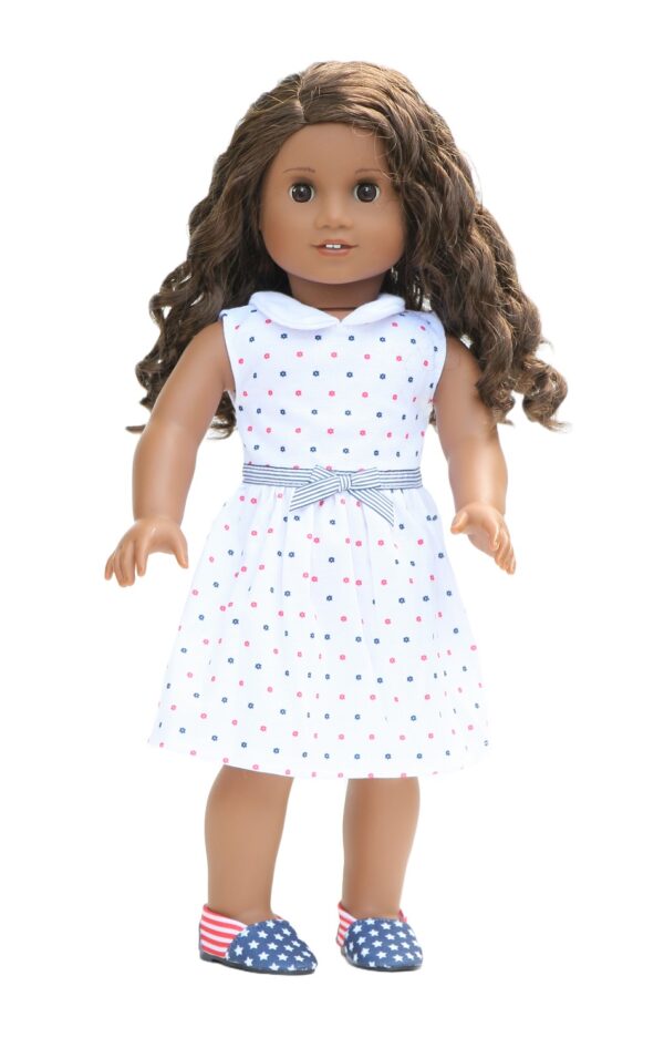 18 inch doll red white blue t shirt dress