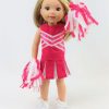 14.5 Wellie Wisher Doll Pink Cheerleader Outfit