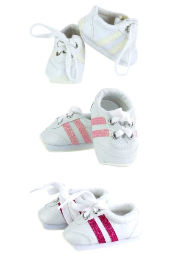 18" Doll Glitter Striped Sneakers