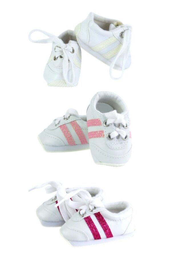 18" Doll Glitter Striped Sneakers