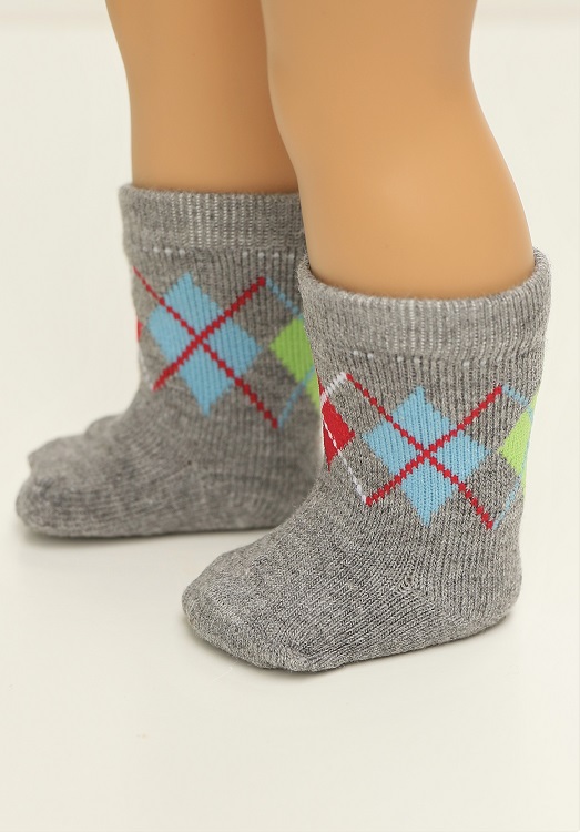 18 Doll Gray Argyle Socks