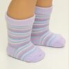 Doll-sized Lavender Striped Socks