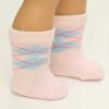 Doll-sized Pink Argyle Socks